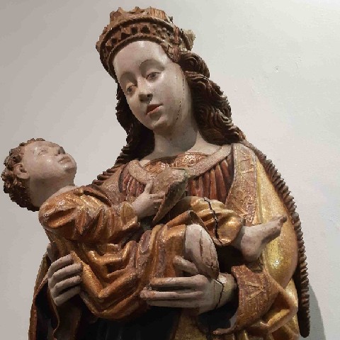 Z2406-13 J2 063 Riga au Musée d’Histoire Superbe Vierge à l'Enfant - qui n'est pas gros bébé